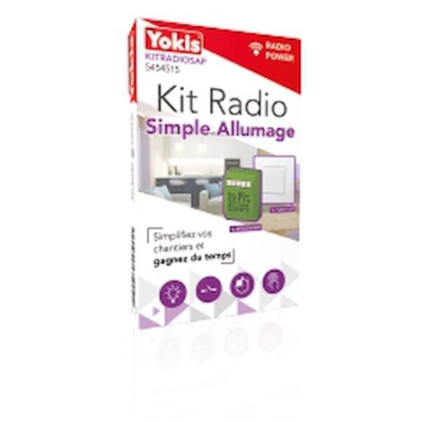 Yokis – Kit radio simple allumage 2000W – Portée 250m – Fréquence 2.4GHz – Télérupteur temporisé – KITRADIOSAP