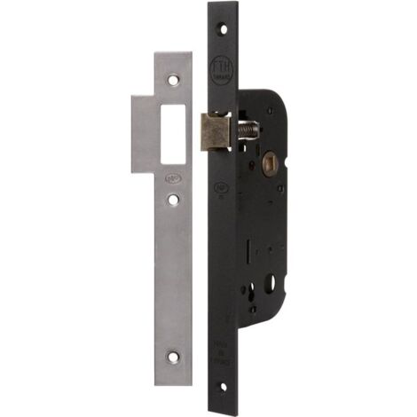 Thirard – Serrure à larder noire 40mm – Bec de cane – Pour portes de chambre – Acier laqué – Installation à mortaise