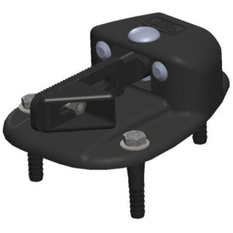 Monin – Butoir bloc portail à visser – Noir – Épaisseur max 57 mm – Verrouillage automatique au pied – Butée pour portail en métal (1/6)