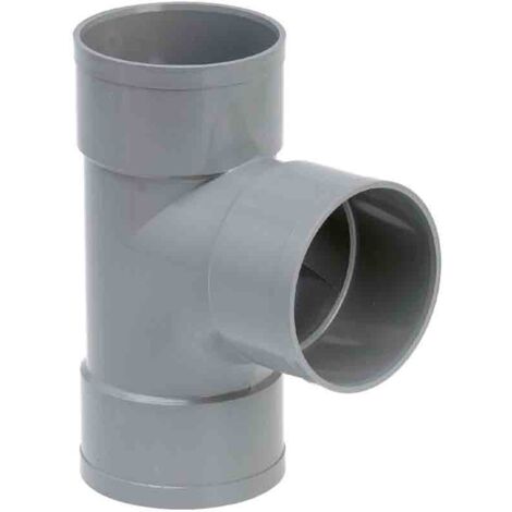 Raccord PVC gris en T - Femelle - Diamètre 125 mm - Triple emboîtage - Girpi