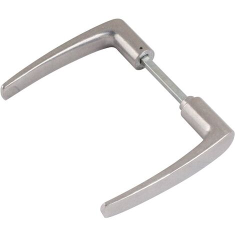 Duval – Béquille de porte double aluminium – Carré 6 mm – Longueur 80 mm – Poignée 115 mm – Pour porte avec serrure en applique