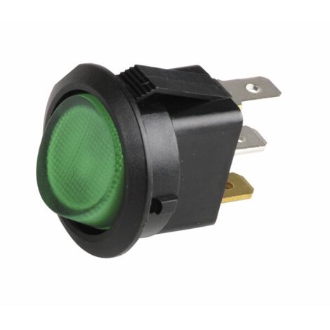Interrupteur unipolaire Ø23 lumineux vert - GEMINOX : 87168249040 (1/2)