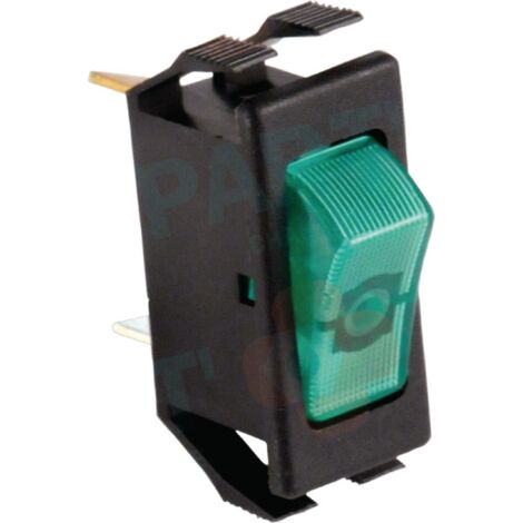 Interrupteur unipolaire noir/lumineux vert - GEMINOX : 87168121620 (1/2)