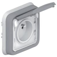 Legrand – Prise de courant 2P+T encastrée – Indice de protection IP20 – Intensité 16A – Programme Plexo complet – Couleur gris