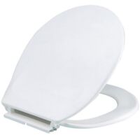 Siamp – Abattant WC ovale 44,5 x 37,5 cm – Polypropylène – Fixation par-dessous – Angle d'ouverture 98° – Réf. 48710101