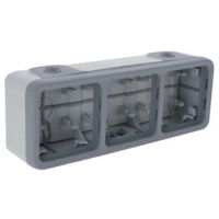 Legrand – Boîtier de protection pour prise électrique 3 postes – Composable gris – Pour espaces confinés – Tension 230V – Installation verticale