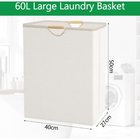 Panier à Linge Pliable En Coton Et Lin Rond Imperméable - Panier à