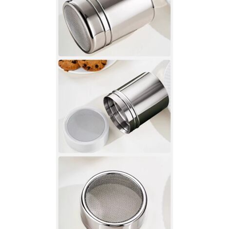 KEM Shaker de chocolat Poudre Shaker Pot En Acier Inoxydable Sucre De Cacao Café Poivre Épice KEM Shaker de chocolat Poudre Shaker Pot En Acier Inoxydable Sucre De Cacao Café Poivre Épice