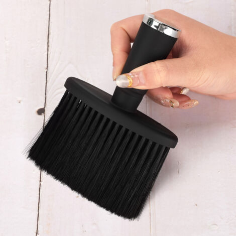 Lot de deux brosses d'épilation de qualité professionnelle - poils en nylon doux, élimine les poils cassés, nettoie la nuque, outil de nettoyage pour coiffeurs. (1/4)