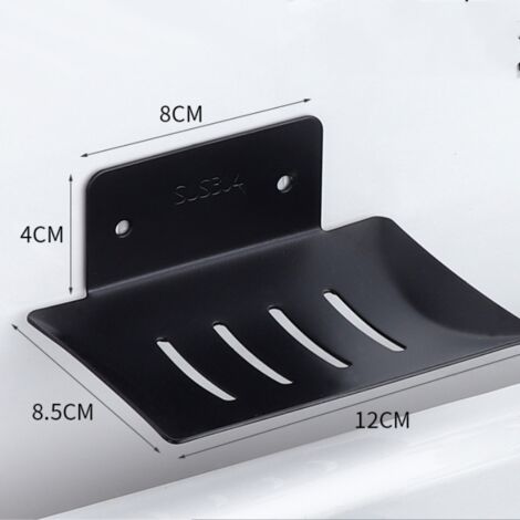 Porte-savon Noir Transparent En Forme De Feuille - Avec Ventouse Puissante - Pour Douche Et évier, Rangement Savon Et Accessoires Salle De Bain