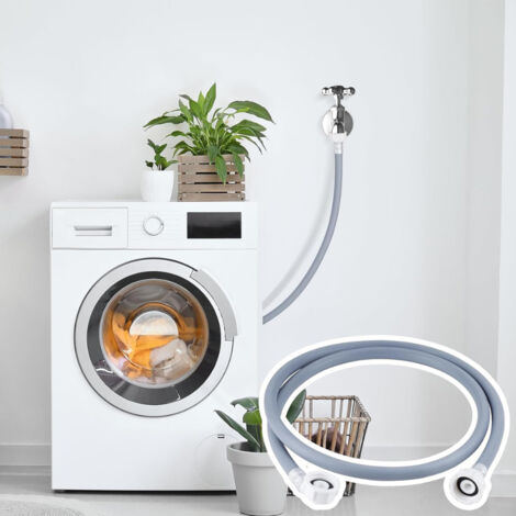 Tuyau De Vidange Lave-linge Flexible 360° - Longueur ~3/4/5 M - PVC Renforcé - Avec Colliers - Pour Machine à Laver, Lave-vaisselle, Camping-car