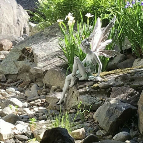 Statue D'ange Ailé Pour Jardin Ou Intérieur - Résine Résistante Aux Intempéries, Décoration Spirituelle élégante
