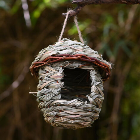Straw bird nests, handmade woven bird nests, gardening, outdoor decorations, pet supplies (1/5)