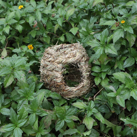 Birdhouse woven straw nest outdoor handmade creative round birdhouse straw nest craft (1/5)