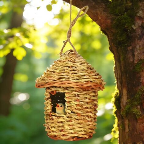 Creative pet birdhouse hanging straw bird nest handicraft kindergarten environment decoration aerial decoration balcony pastoral