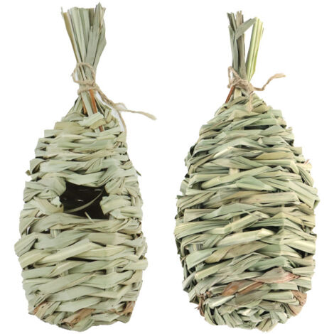 Straw-woven craftsmanship, creative bird nests, birdcages, and pet supplies provided. (1/5)