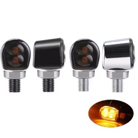 Clignotant LED pour moto, mini clignotant rétro, clignotant en alliage d'aluminium pour véhicule tout-terrain, témoin lumineux 12 V