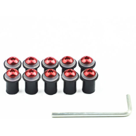 Vis de moto, vis de pare-brise de 5 mm, écrous de fixation et décoratifs universels, spécifiques aux voitures de sport de grande cylindrée, 10 pièces. (1/5)