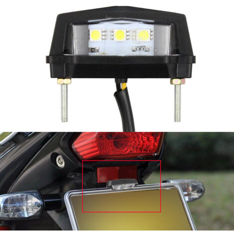 Accessoires pour motos, feux arrière de plaque d'immatriculation à LED modifiés, éclairage de plaque d'immatriculation pour véhicules tout-terrain, feux de signalisation pour plaques d'immatriculation (1/5)