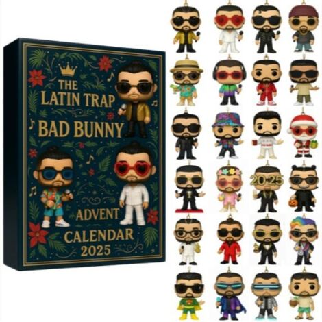 Calendrier de l'Avance Bad Bunny, compte à rebours, boîte surprise, décoration de sapin de Noël, ornement en acrylique