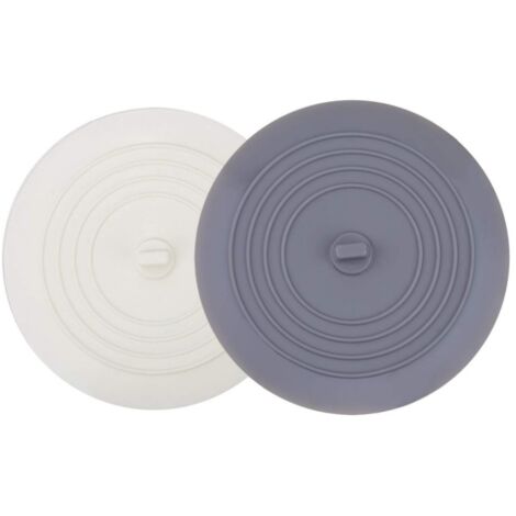 Bouchon de baignoire en silicone de 15 cm (6 pouces) de large, anti-cheveux, ventouse plate adaptée aux cuisines, salles de bains et buanderies. (1/5)