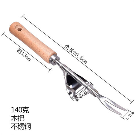 Gardening and horticulture root cutting tool planting tool set, aluminum alloy three-piece set, wooden handle, stainless steel (1/5)