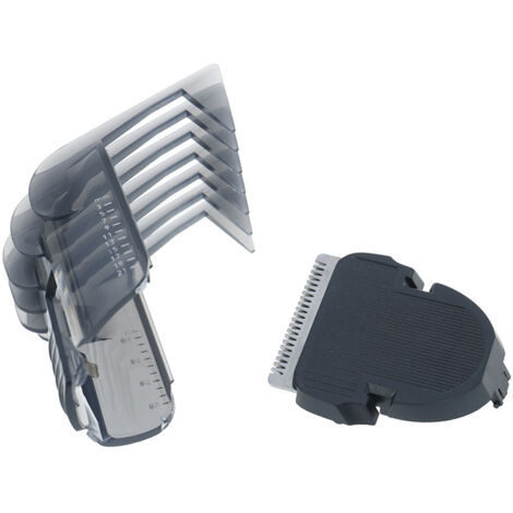 Accessoires pour tondeuses à cheveux, notamment des lames, comme le peigne réglable et le peigne de positionnement QC5130. (1/5)