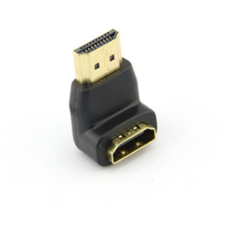 Adaptateur HDMI mâle vers HDMI femelle à angle droit 90 degrés, version 1.4, tête de conversion mâle vers femelle. (1/5)