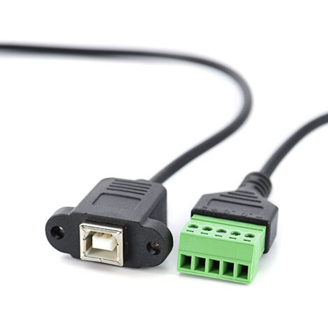Câble de données USB pour imprimante sans soudure, connecteur femelle, fixation par vis sans soudure, câble de connexion pour scanner de charge de données avec connecteur femelle (1/5)