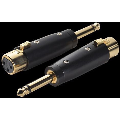 Adaptateur audio mâle 6,5 mm vers XLR femelle avec noyau en cuivre plaqué or et fiche de conversion mâle 6,35 mm à deux broches (1/5)