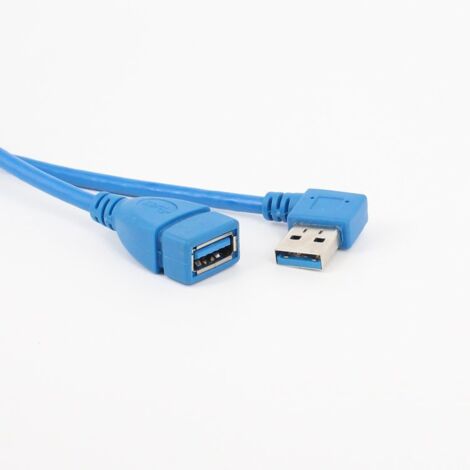 Adaptateur de câble de données USB 3.0 mâle vers femelle à angle droit pour ordinateurs, coude en L, câble d'extension mâle vers femelle à 90 degrés. (1/5)