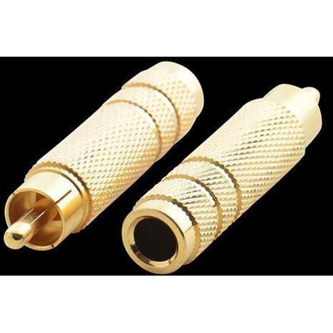 Adaptateur audio pour amplificateur/mixeur : connecteur AV femelle 6,5 mm vers RCA mâle plaqué or, adaptateur audio femelle 6,35 mm vers RCA mâle. (1/5)