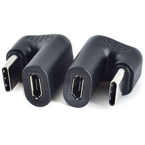 Adaptateur coudé en forme de U de type C mâle vers micro 5 broches femelle pour téléphones portables, tablettes, transmission de données, jeux et chargement. (1/5)