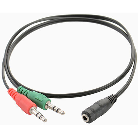 Câble adaptateur audio de 50 cm pour téléphones portables, ordinateurs portables et tablettes câble répartiteur 3,5 mm 1 vers 2 pour microphones et casques. (1/5)
