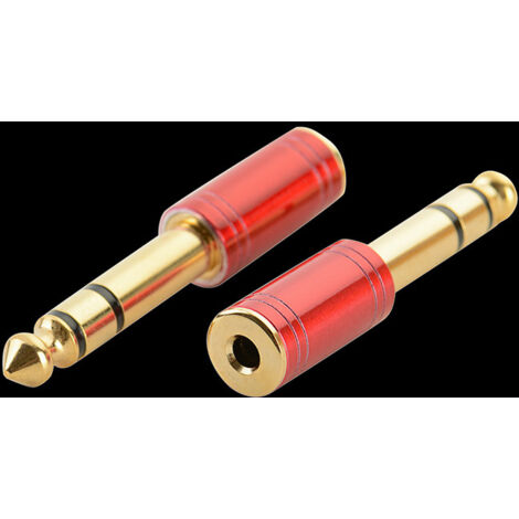 Adaptateur audio pour casque 6,5 vers 3,5 pour pianos et claviers numériques fiche métallique plaquée or 6,35 mâle vers 3,5 femelle. (1/5)