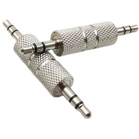 Adaptateur métallique mâle-mâle 3,5 mm, connecteur audio 3,5 mm, connecteur audio droit mâle-mâle 3,5 mm. (1/5)