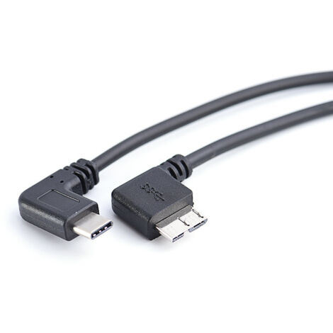 Connecteur coudé mâle-mâle Type-C vers Micro 3.0 pour la connexion de téléphones et d'appareils photo Android via OTG pour le transfert de données et d'images. (1/5)