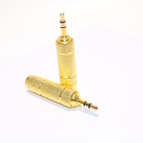 Adaptateur audio stéréo mâle 3,5" vers femelle 6,35", petit vers grand, double canal 3,5" plaqué or vers tout métal 6,35". (1/5)