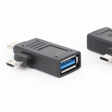 Câble de données OTG 2-en-1 USB 3.0 Type-C Micro pour téléphones Android, clés USB externes et claviers (1/5)