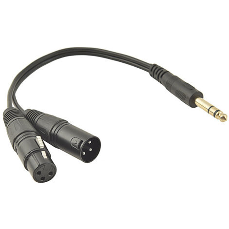 Câble adaptateur audio XLR mâle + XLR femelle 6,35 m x 1000 m pour consoles de mixage, amplificateurs et enceintes portables. (1/5)