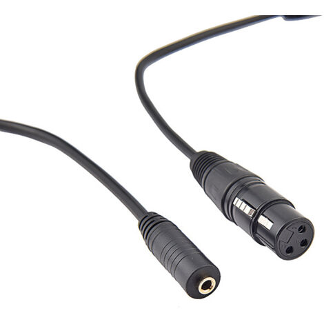 Câble XLR femelle 3 broches vers jack 3,5 mm femelle vers jack 3,5 mm femelle, prise XLR 3 broches double canal femelle pour microphone/haut-parleur (1/5)