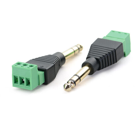 Adaptateur de microphone DIY sans soudure de 6,35 mm, bornier audio double canal de 6,5 mm. (1/5)