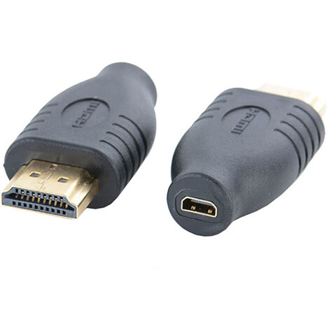 Adaptateur de transmission vidéo haute définition HDMI A mâle vers Micro HDMI femelle version 1.4, adaptateur miniature standard mâle vers femelle. (1/5)