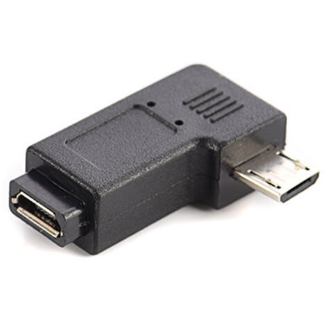 Adaptateur coudé micro5P mâle vers micro5P femelle pour téléphone mobile Android, permettant la transmission de données. (1/5)