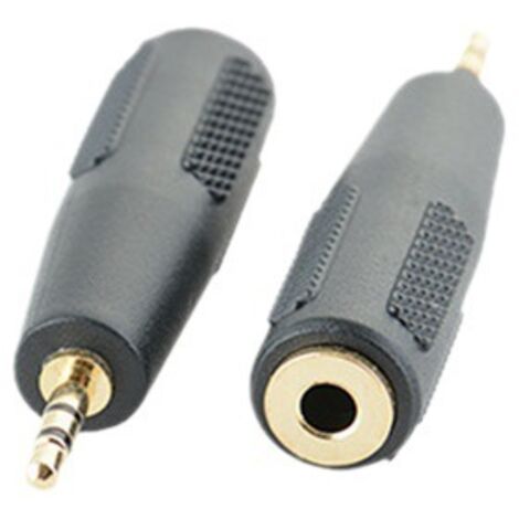 Adaptateur audio stéréo plaqué or 2,5 mm mâle vers 3,5 mm femelle pour casques, haut-parleurs et lecteurs MP3 (petit à grand). (1/5)
