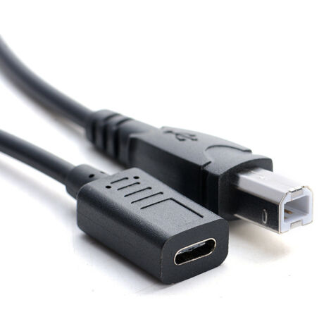 Câble adaptateur de données USB Type-C femelle vers Type-B mâle Android pour boîtier de disque dur mobile, imprimante et câble de connexion de scanner. (1/5)