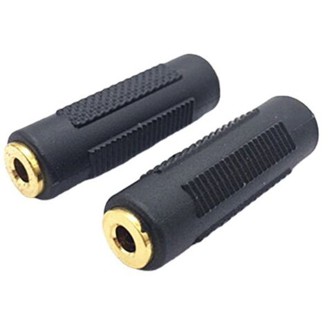 Adaptateur audio stéréo femelle-femelle plaqué or 3,5 mm, connecteur femelle-femelle 3,5 mm, connecteur droit 3,5 mm. (1/5)