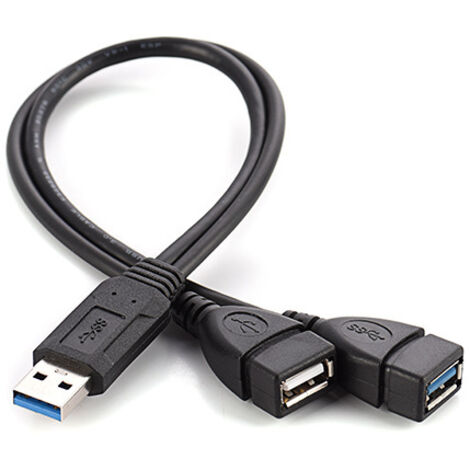 Câble d'extension USB 3.0, mâle vers femelle, pour le transfert de données et la charge, se connecte aux clés USB, aux cartes réseau et aux disques durs câble USB mâle vers femelle 2 en 1. (1/5)
