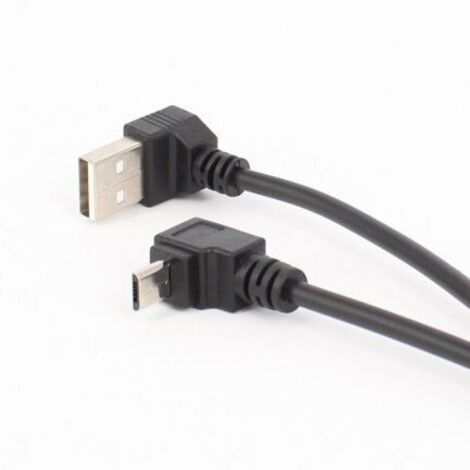 Câble adaptateur micro USB mâle à double courbure et USB mâle à double courbure pour la charge de données des téléphones Android (1/5)