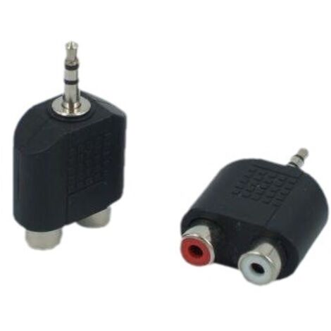 Adaptateur audio stéréo mâle 3,5 mm vers double RCA femelle de haute qualité. (1/5)